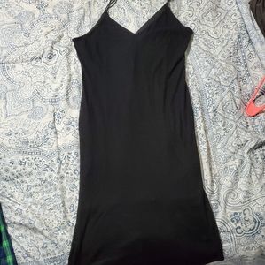 Black spaghetti Strap Fitted Express Midi Dress